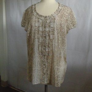 Short Sleeve Button Down Shirt Snake Skin